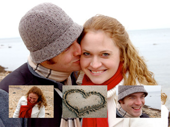 Grid with background photo