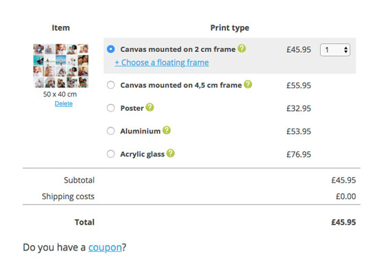 Order your photo collage